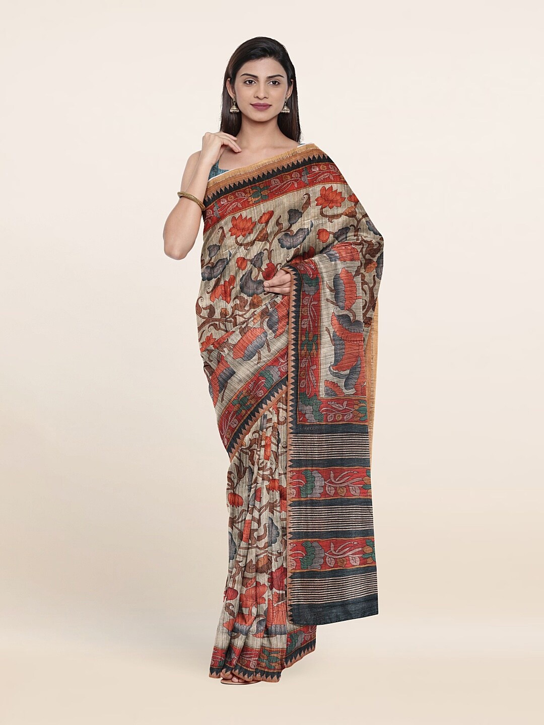 

Pothys Women Tan Sarees