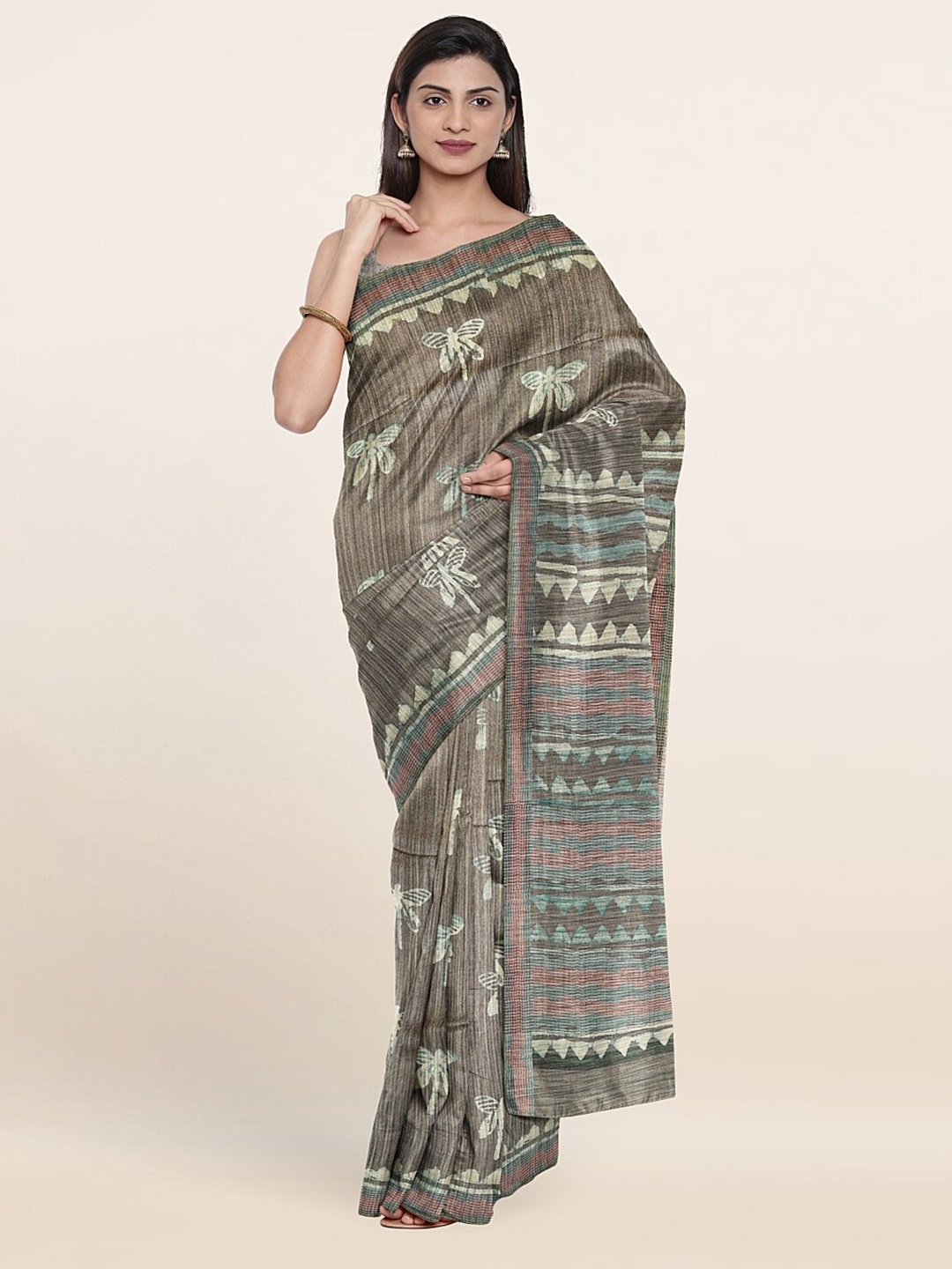 

Pothys Women Grey Sarees