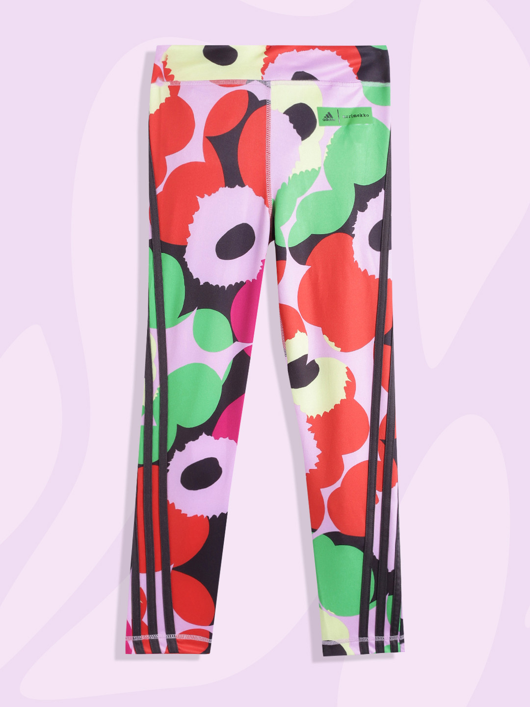 

ADIDAS Girls Pink & Red Abstract Print Marimekko Tights