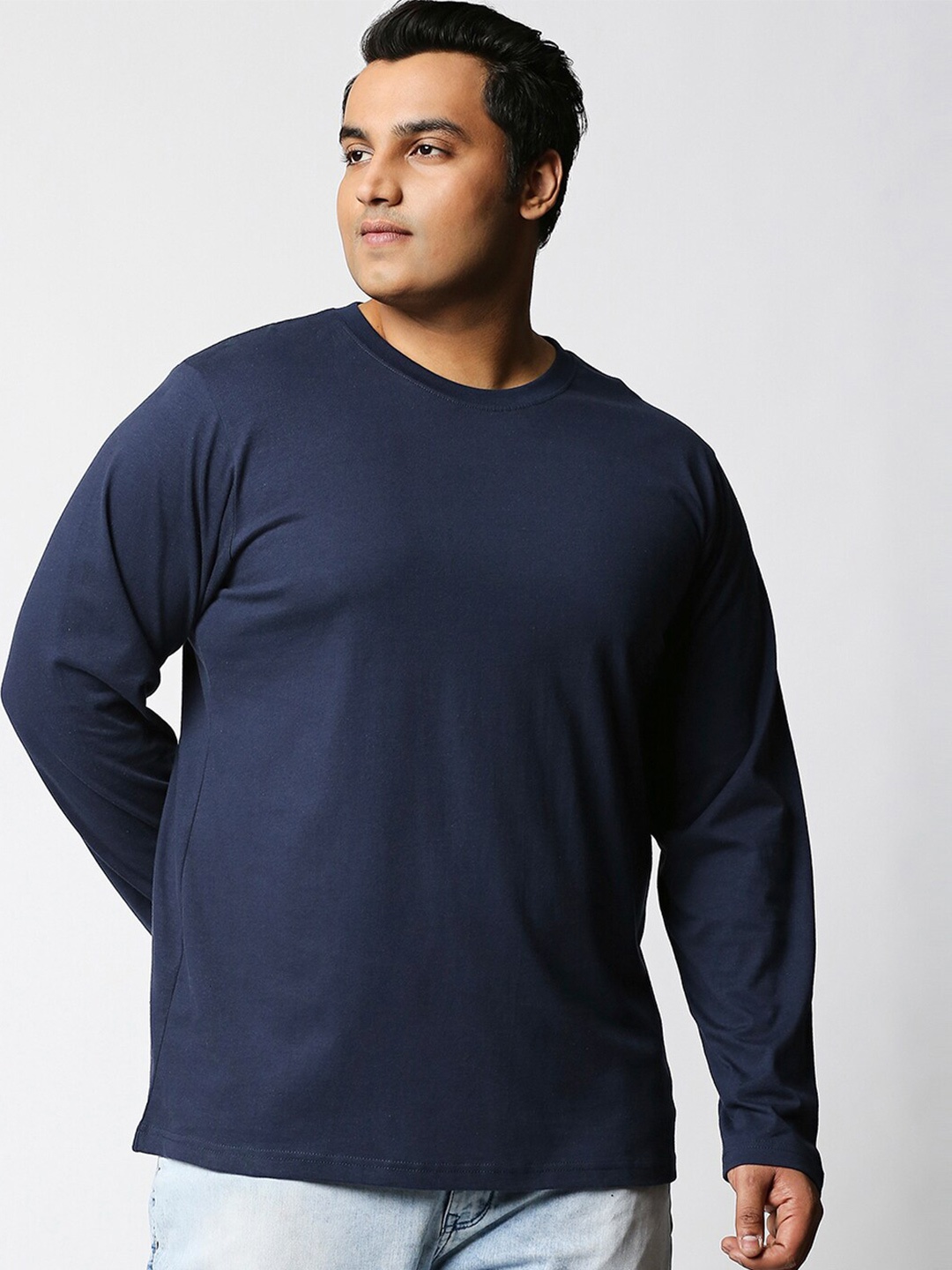 

Bewakoof Plus Size Full Sleeve T-Shirt, Blue