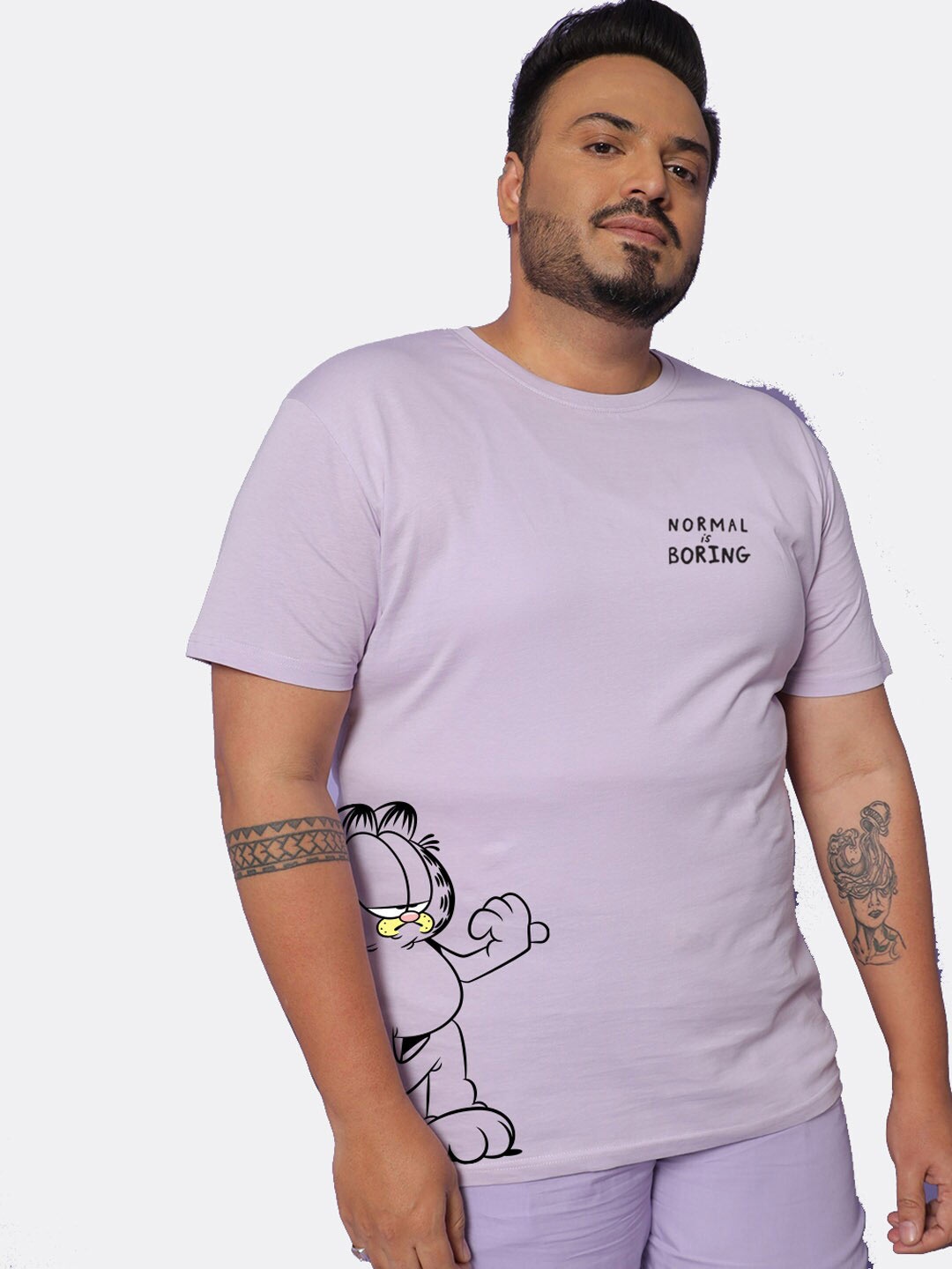 

Bewakoof Men Purple & winsome orchid Typography Printed T-shirt