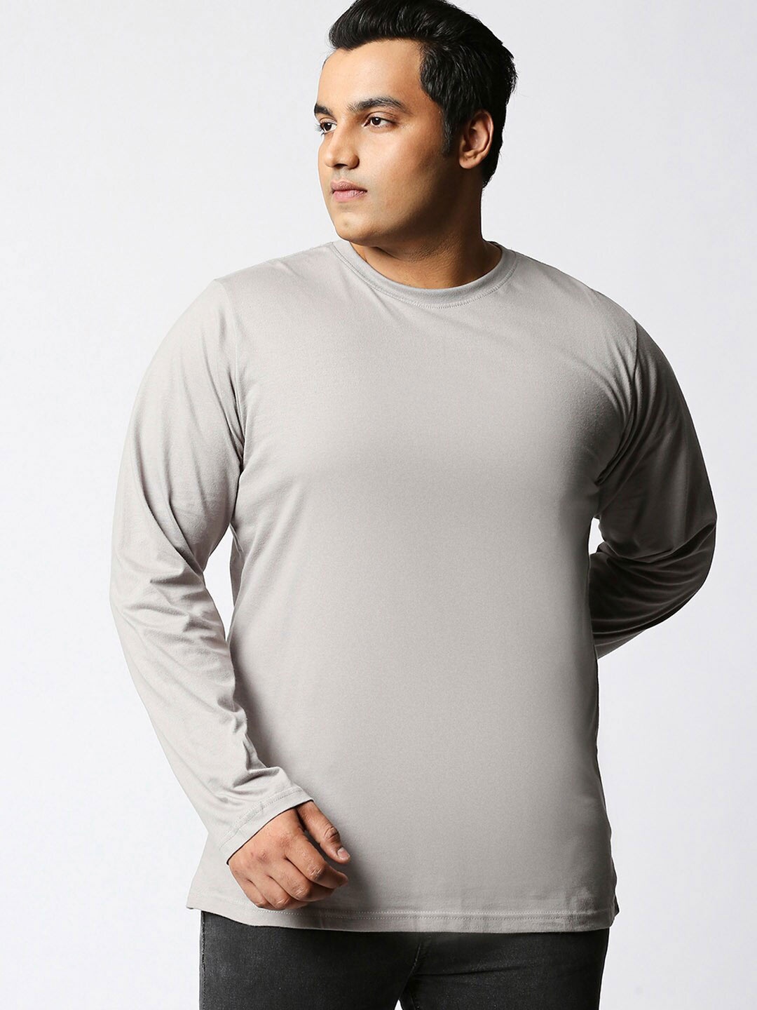 

Bewakoof Men Grey & lilac ash T-shirt