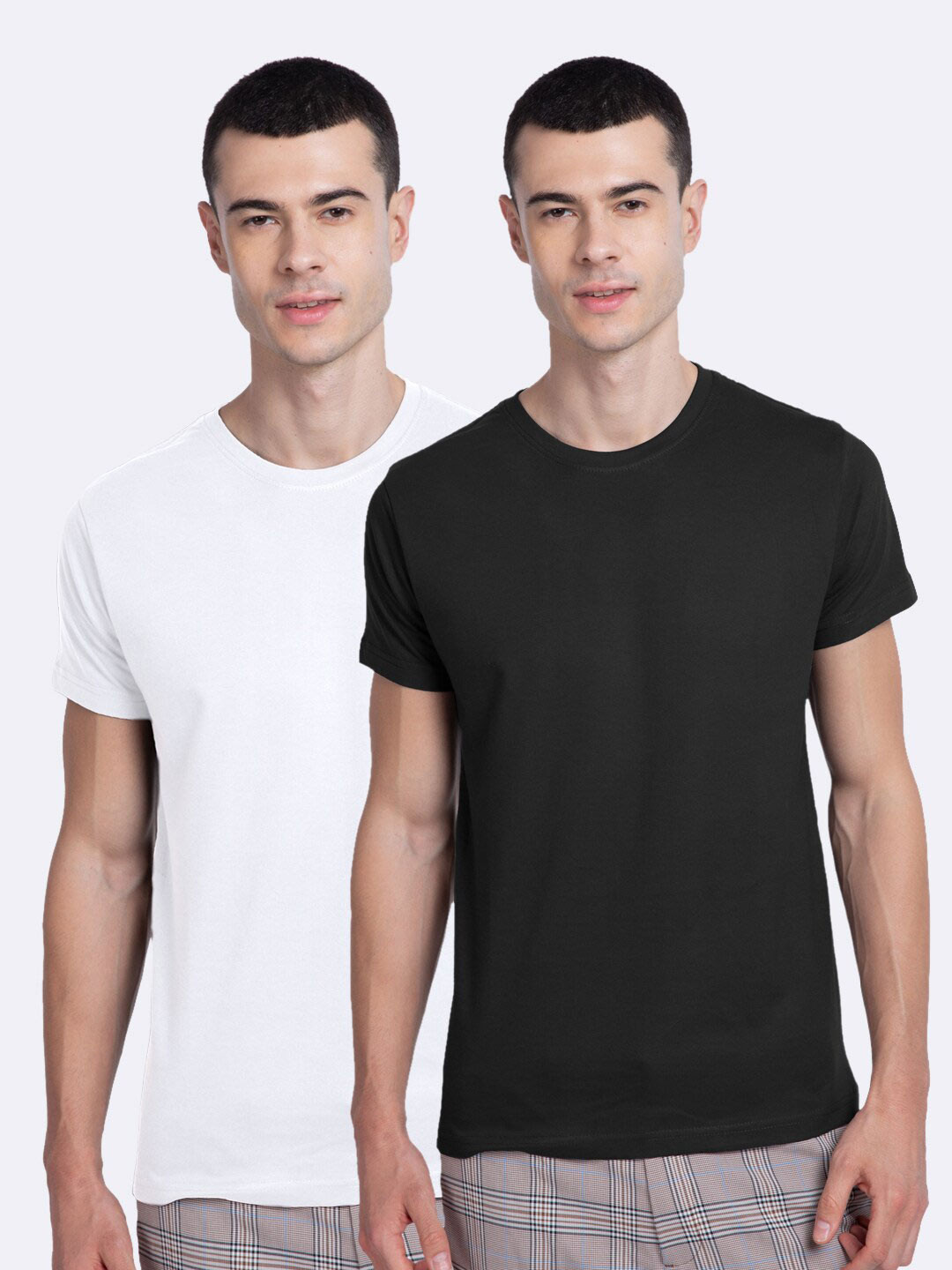

Bewakoof Men Black & dark charcoal 2 T-shirt