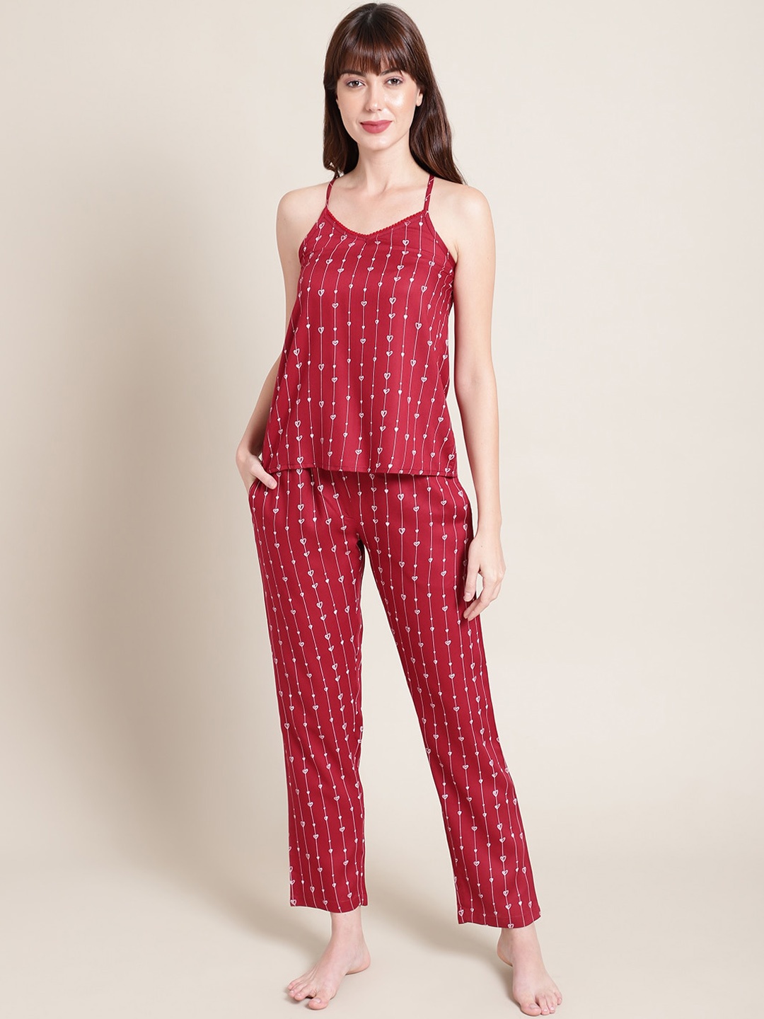 

Katn India Women Maroon Night suits