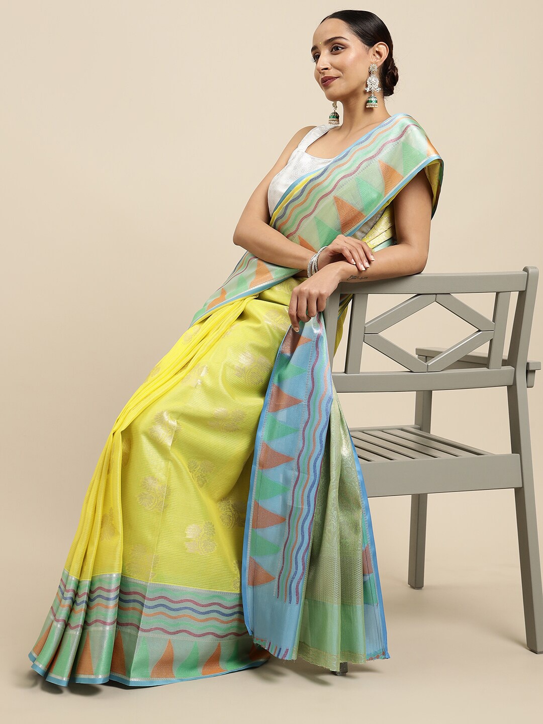 

MIMOSA Women Yellow Sarees
