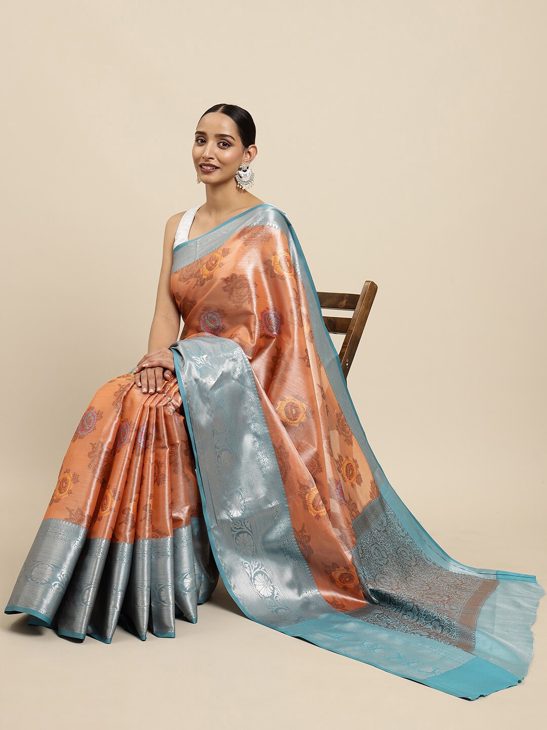 

MIMOSA Women Orange Sarees