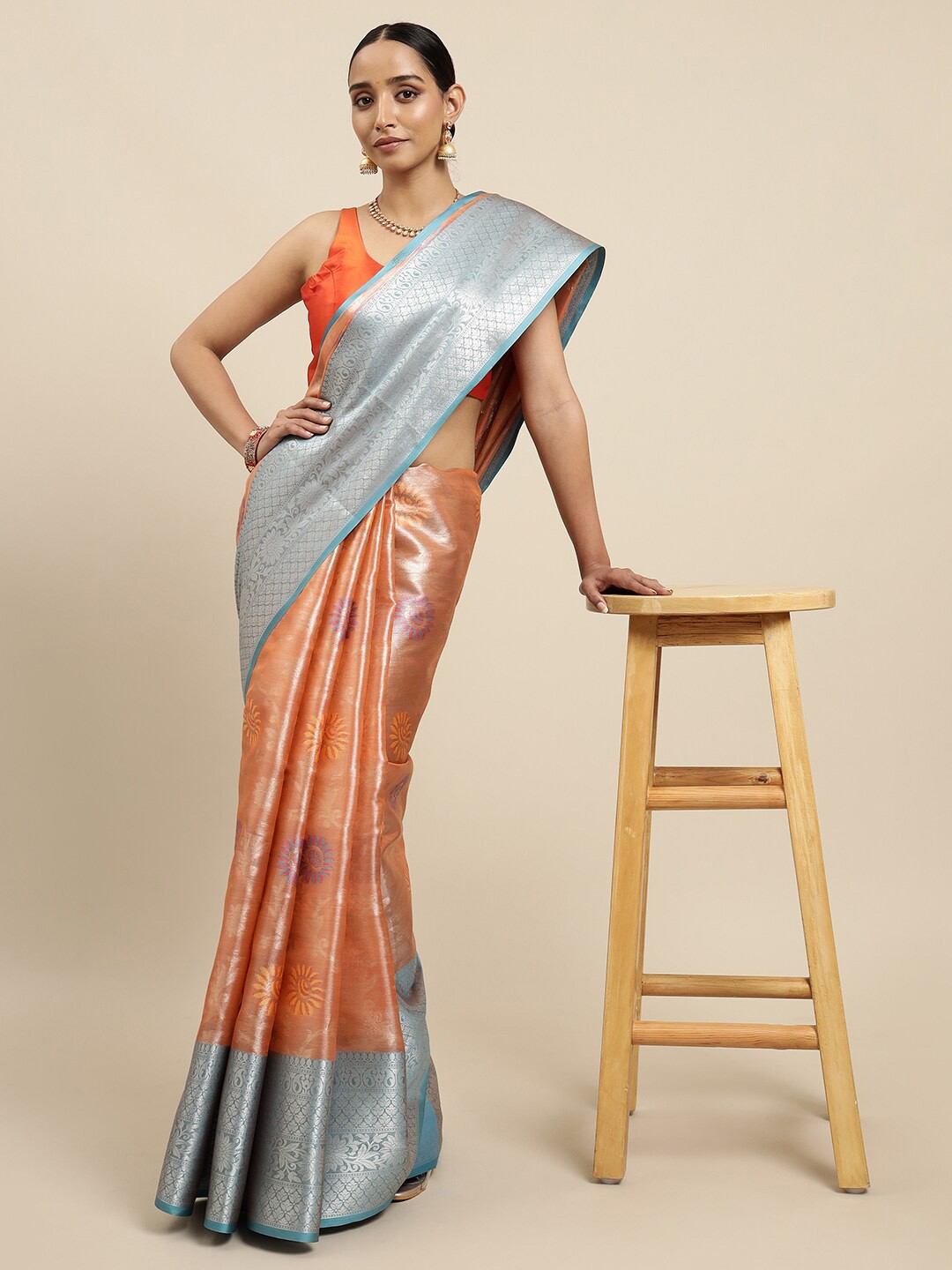 

MIMOSA Women Orange Sarees
