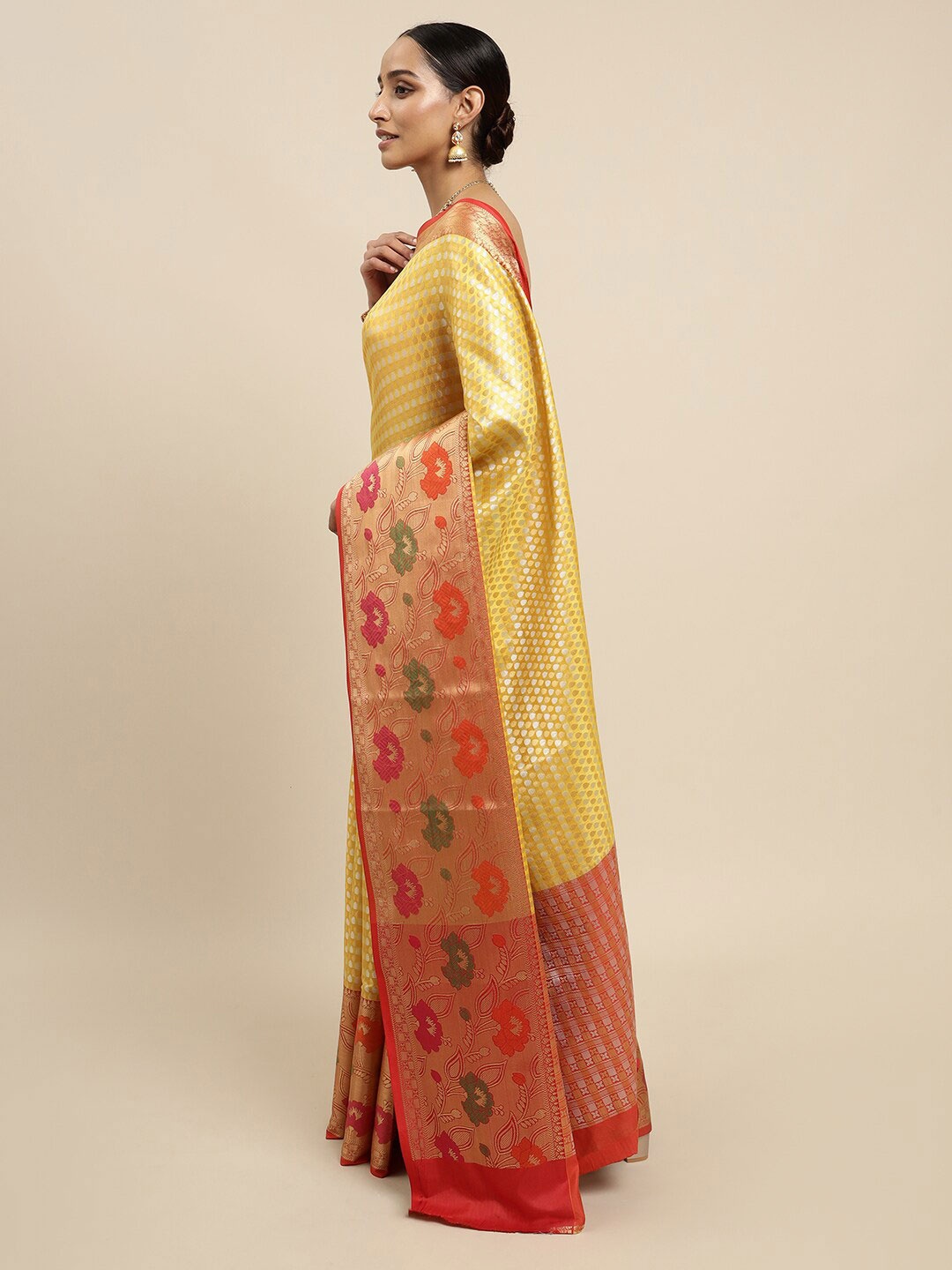 

MIMOSA Women Mustard Sarees