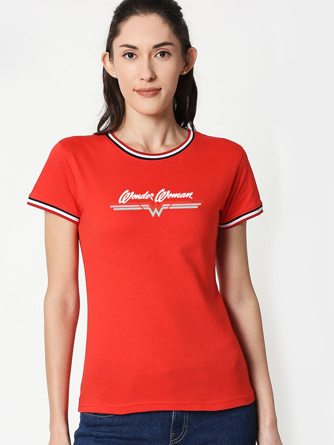 

Bewakoof Women Red Typography Printed T-shirt