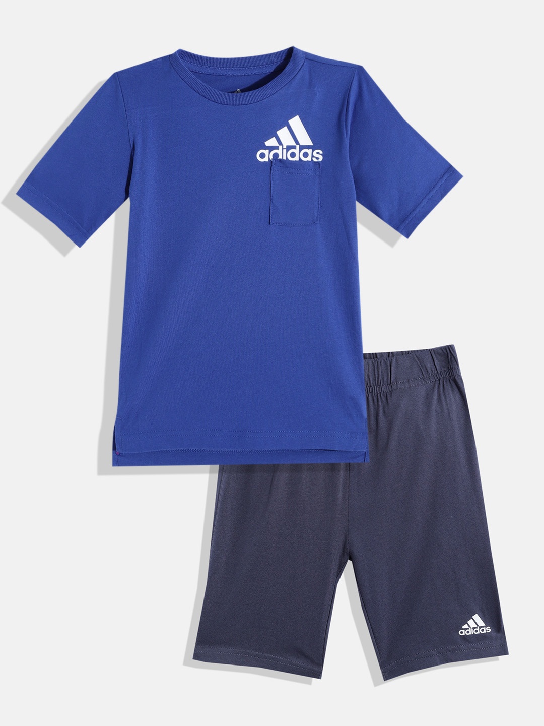 

ADIDAS Kids Blue Solid Pure Cotton Tracksuit