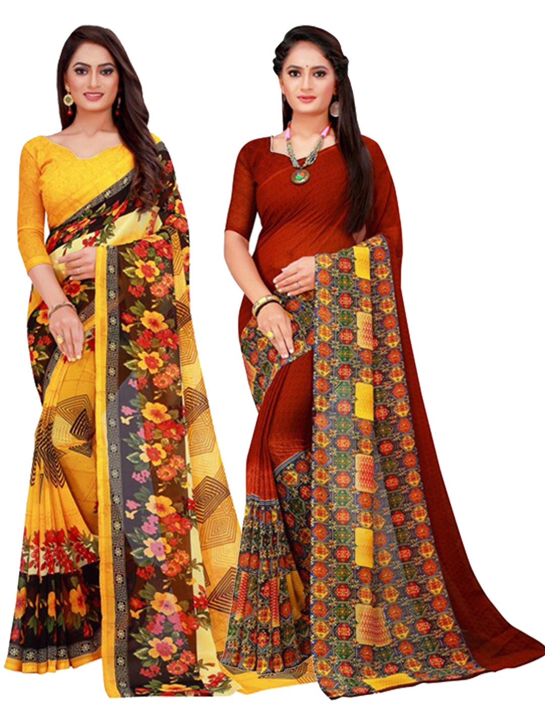 

Florence Women Yellow Sarees