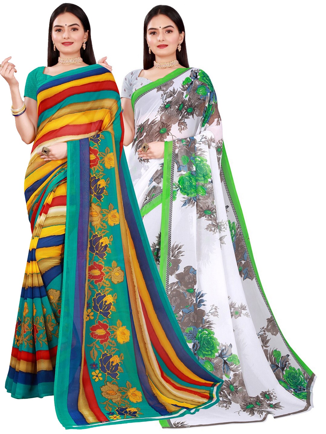 

KALINI Women Multi Sarees, Blue