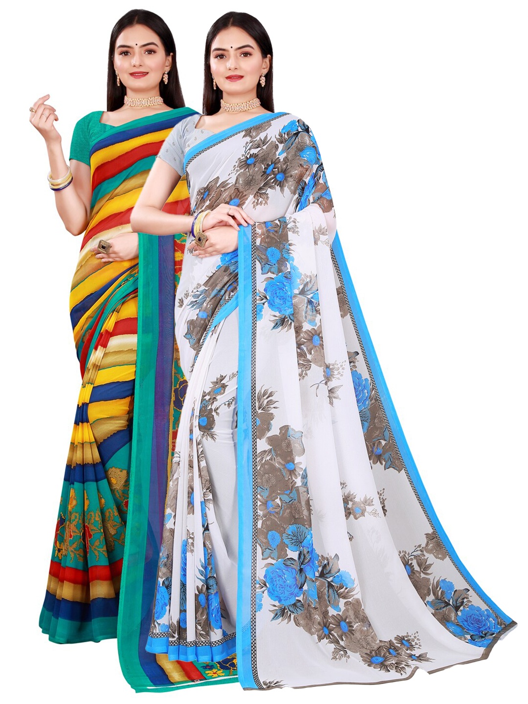 

KALINI Women Multi Sarees, Blue