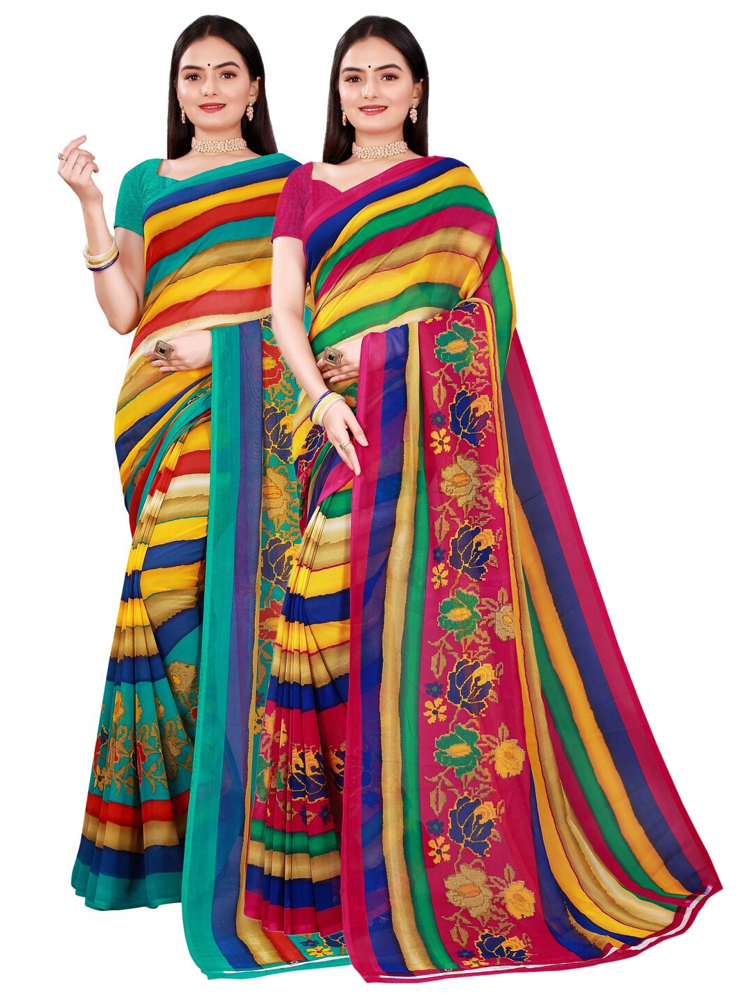 

KALINI Women Multi Sarees, Blue