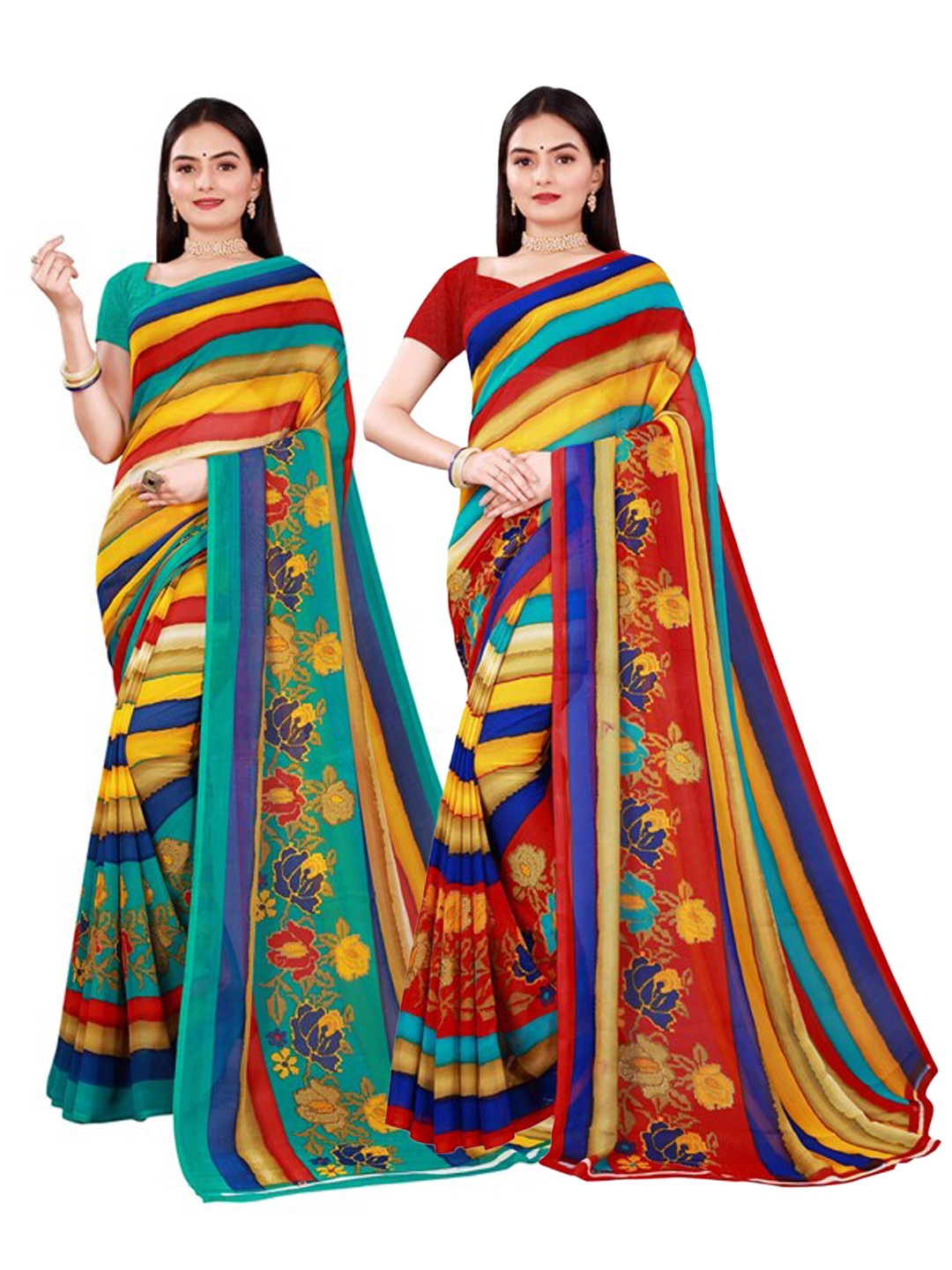 

KALINI Women Multi Sarees, Blue