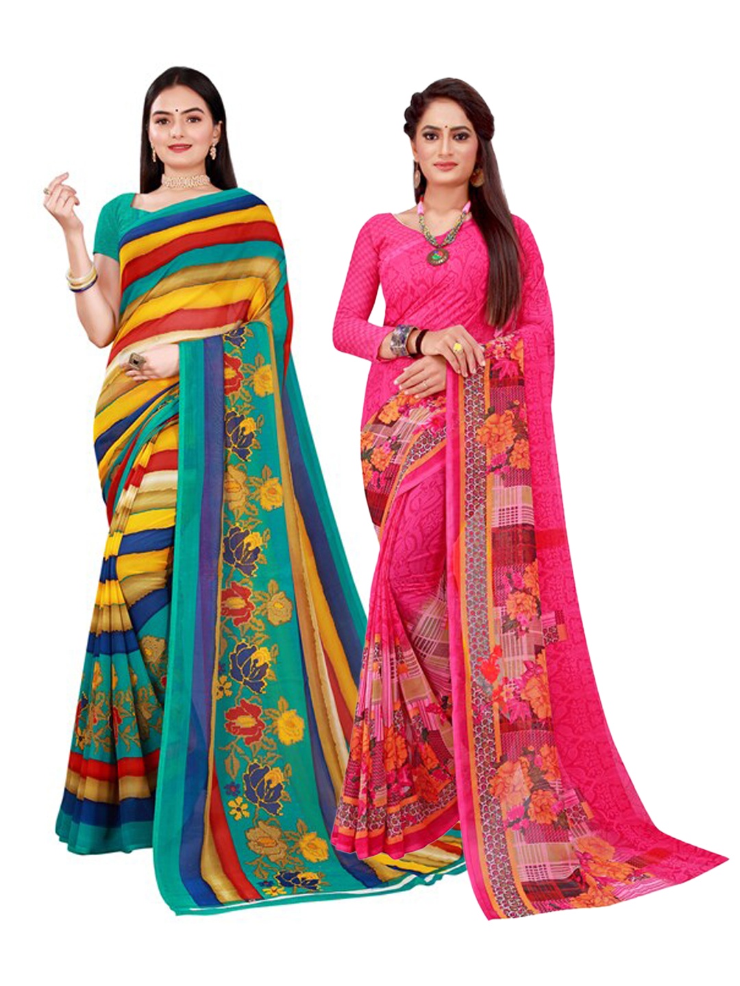 

KALINI Women Magenta Sarees