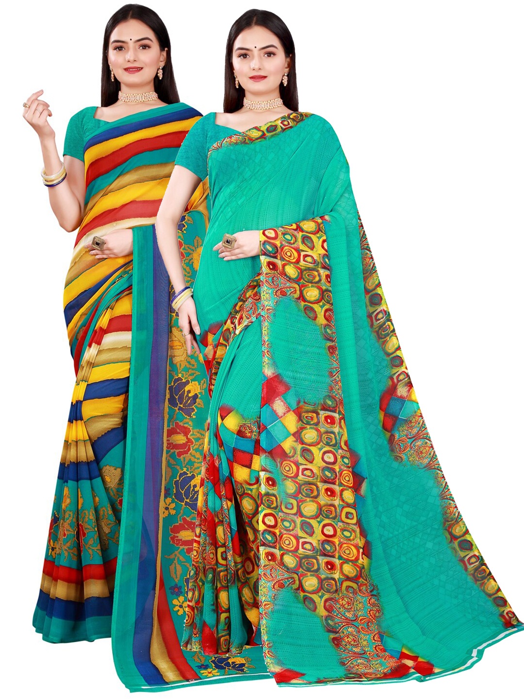 

KALINI Women Multi Sarees, Blue
