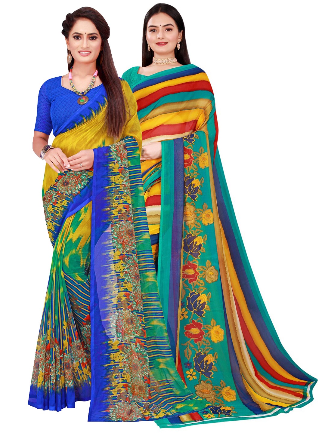 

KALINI Women Multi Sarees, Blue