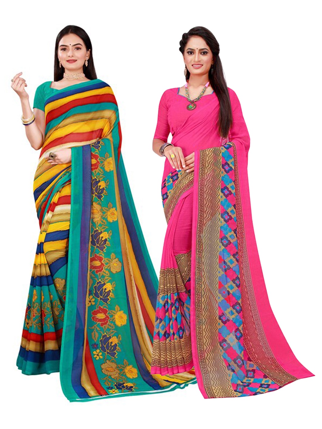 

KALINI Women Magenta Sarees