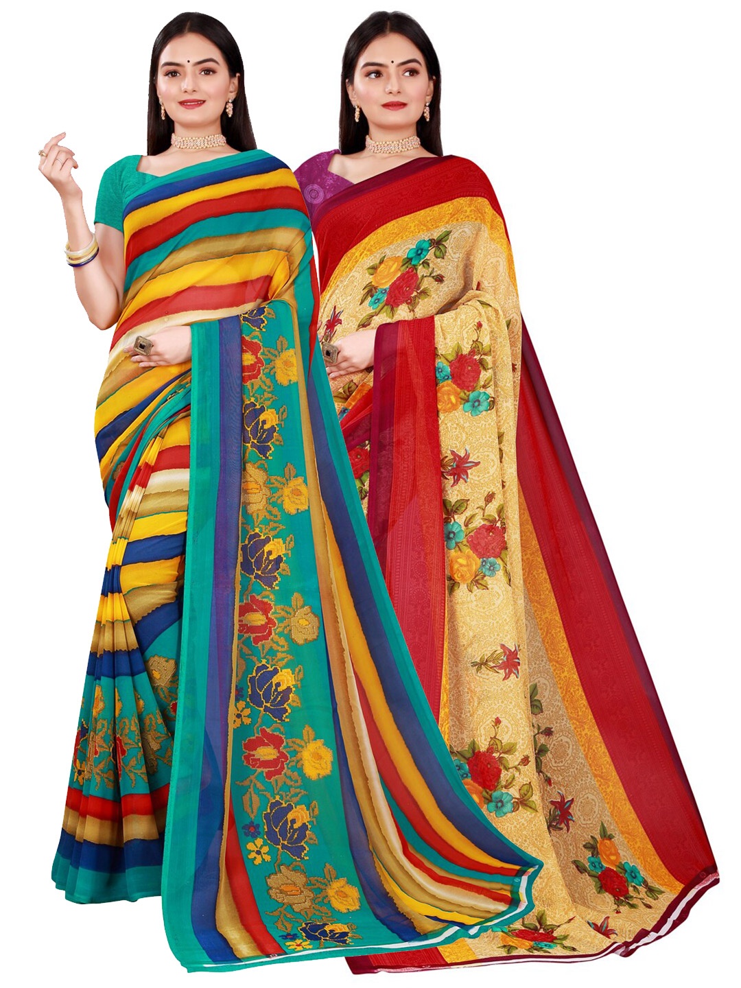 

KALINI Women Beige Sarees