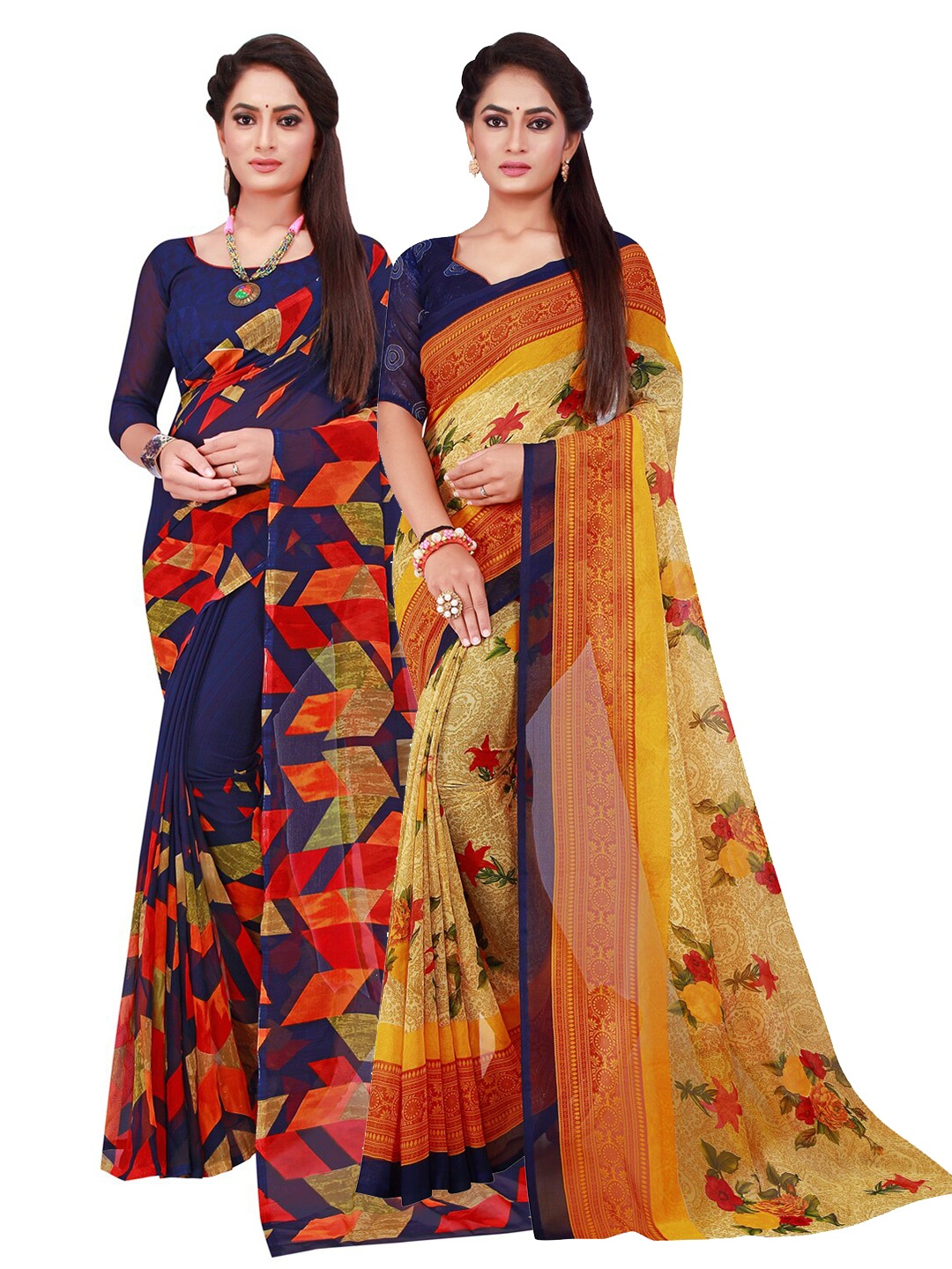 

Florence Women Navy Blue Sarees