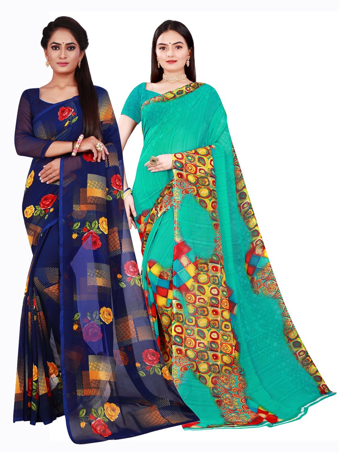 

Florence Women Navy Blue Sarees