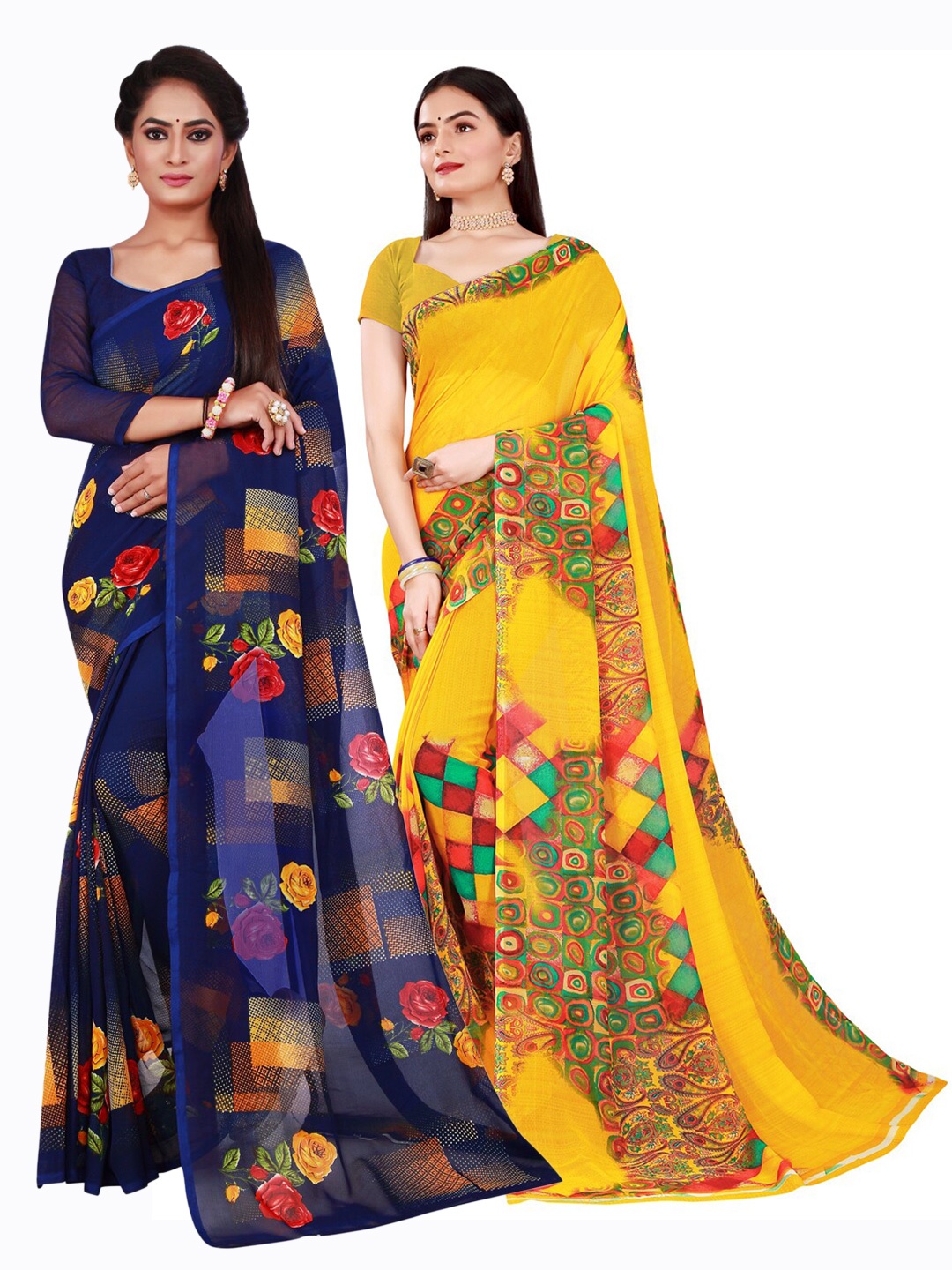 

Florence Women Navy Blue Sarees