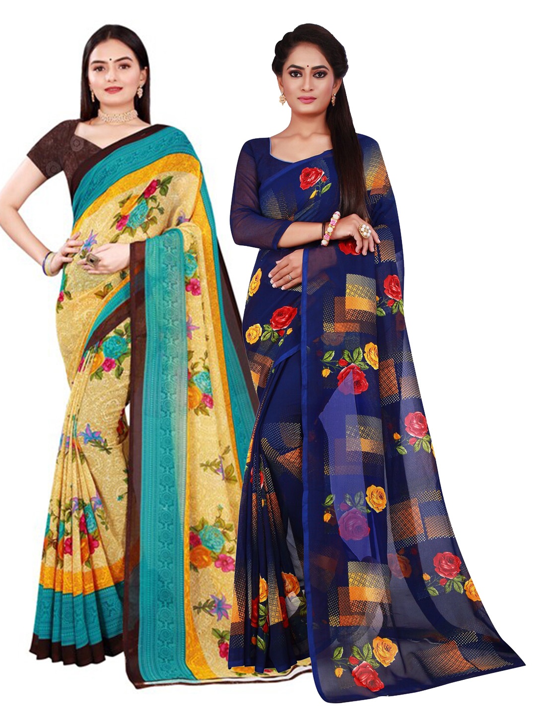 

Florence Women Navy Blue Sarees