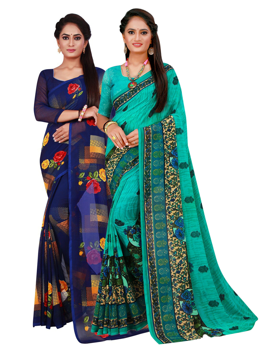

Florence Women Navy Blue Sarees