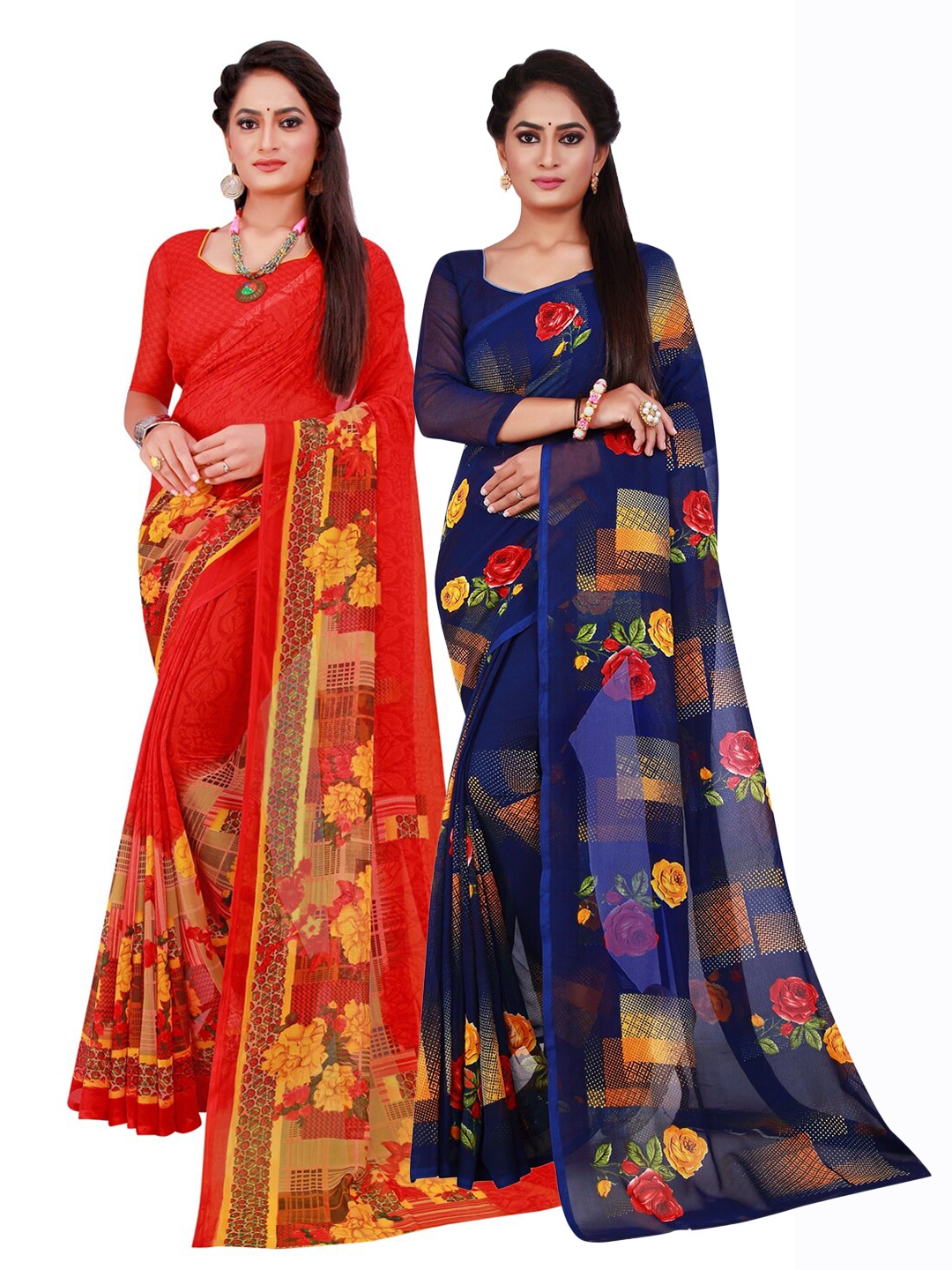 

Florence Women Navy Blue Sarees