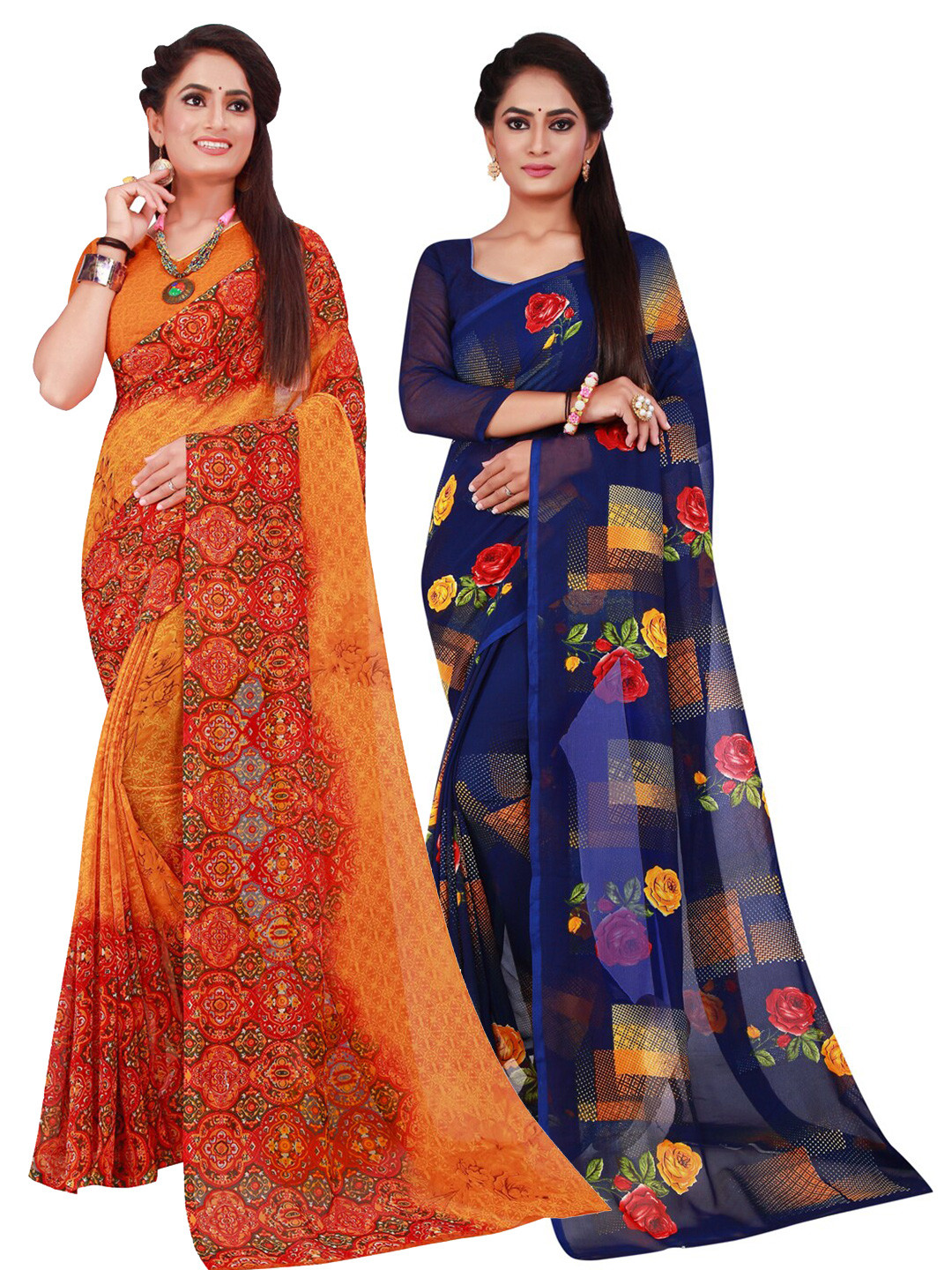

Florence Women Orange Sarees
