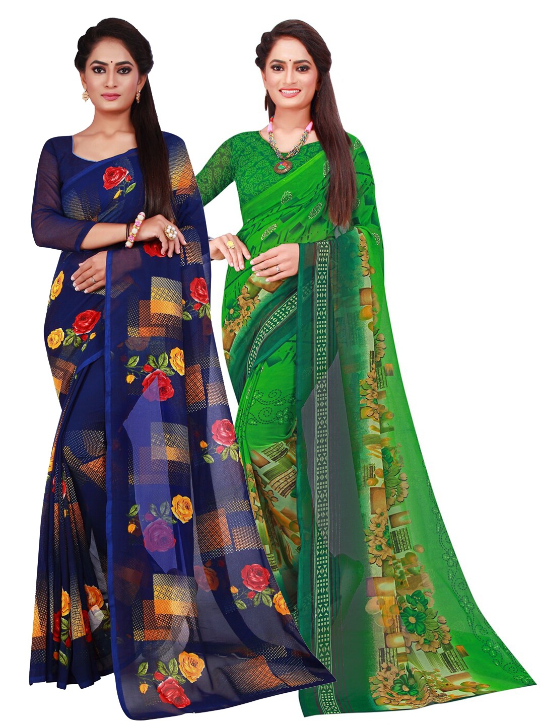 

Florence Women Navy Blue Sarees
