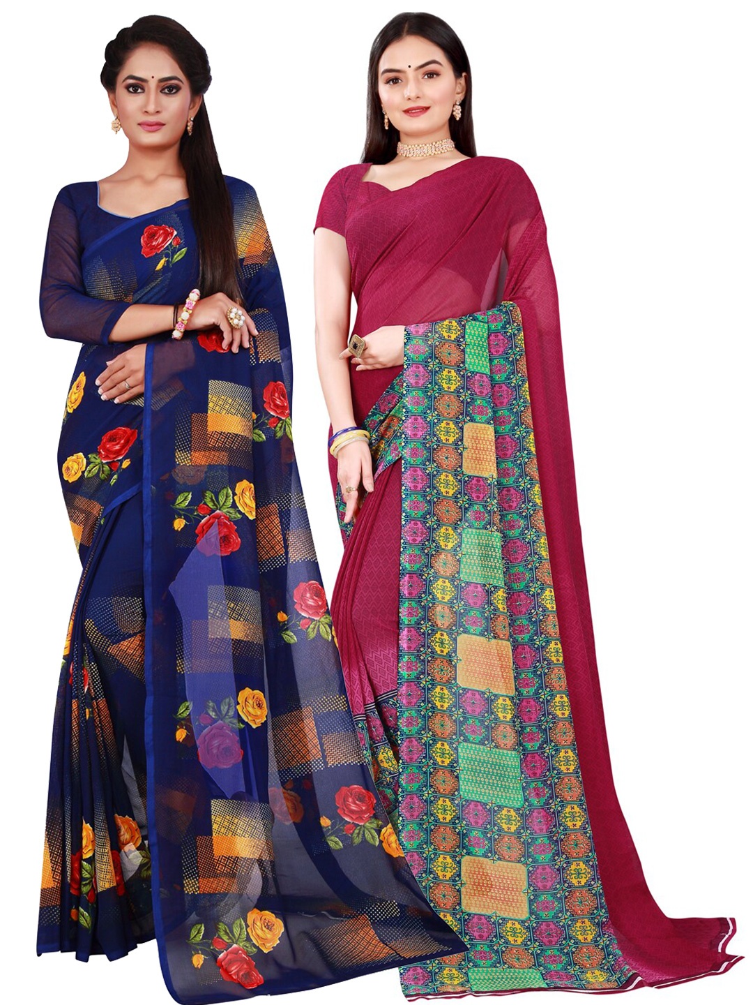 

Florence Women Navy Blue Sarees