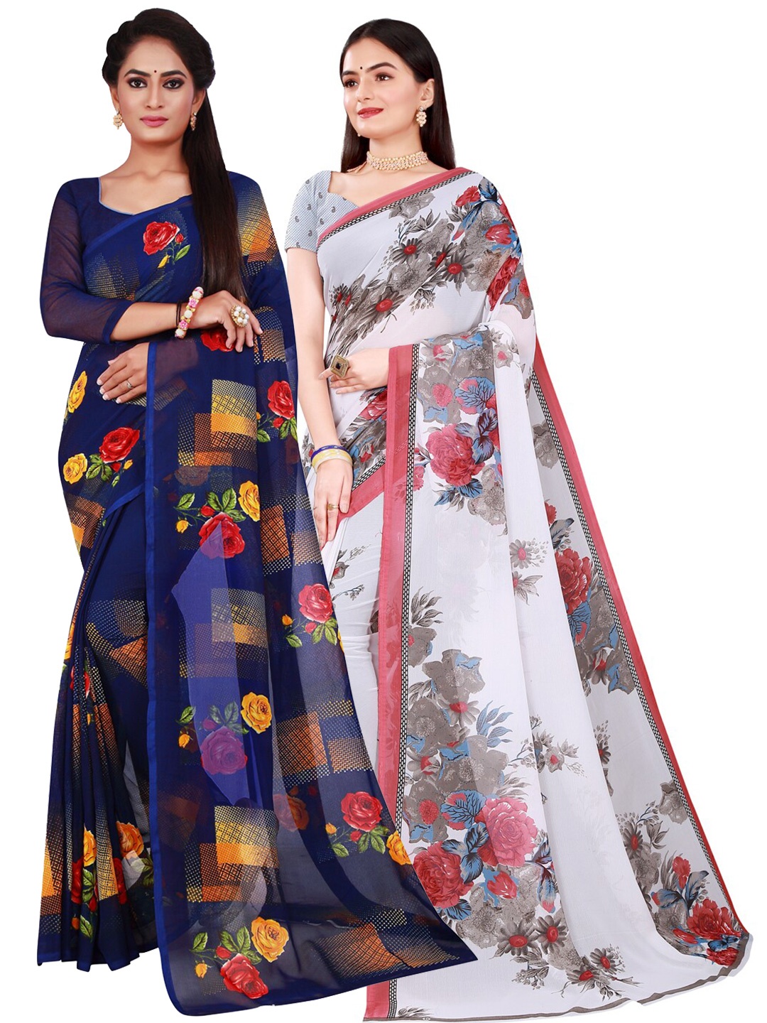 

Florence Women Navy Blue Sarees
