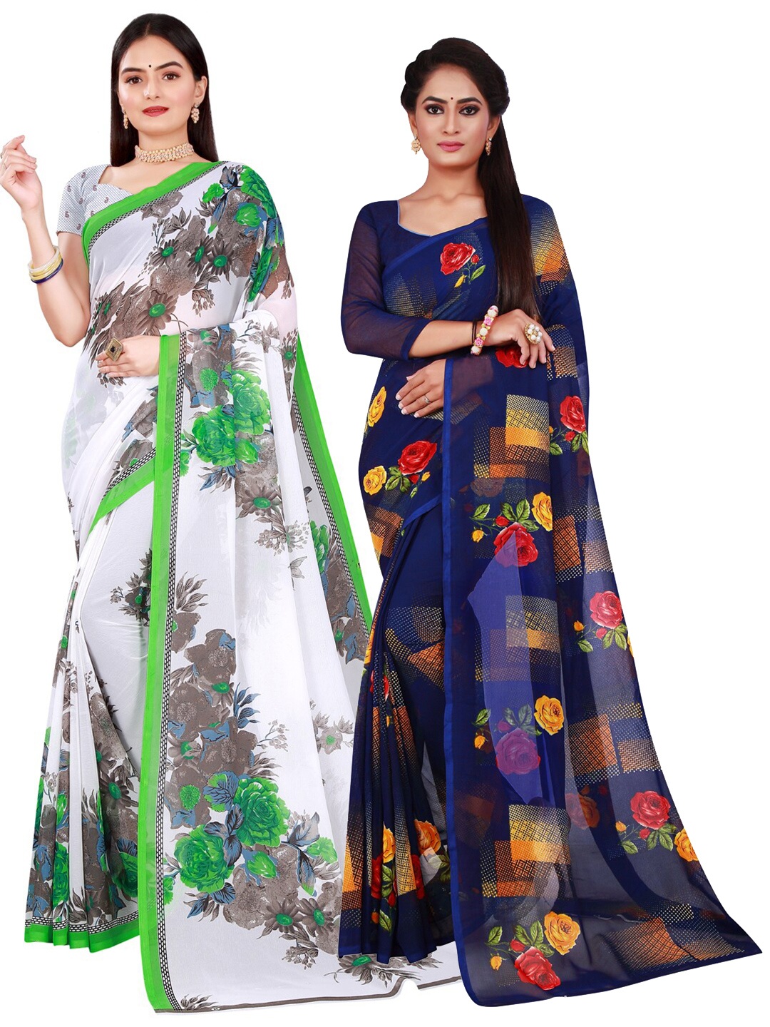 

Florence Women Navy Blue Sarees
