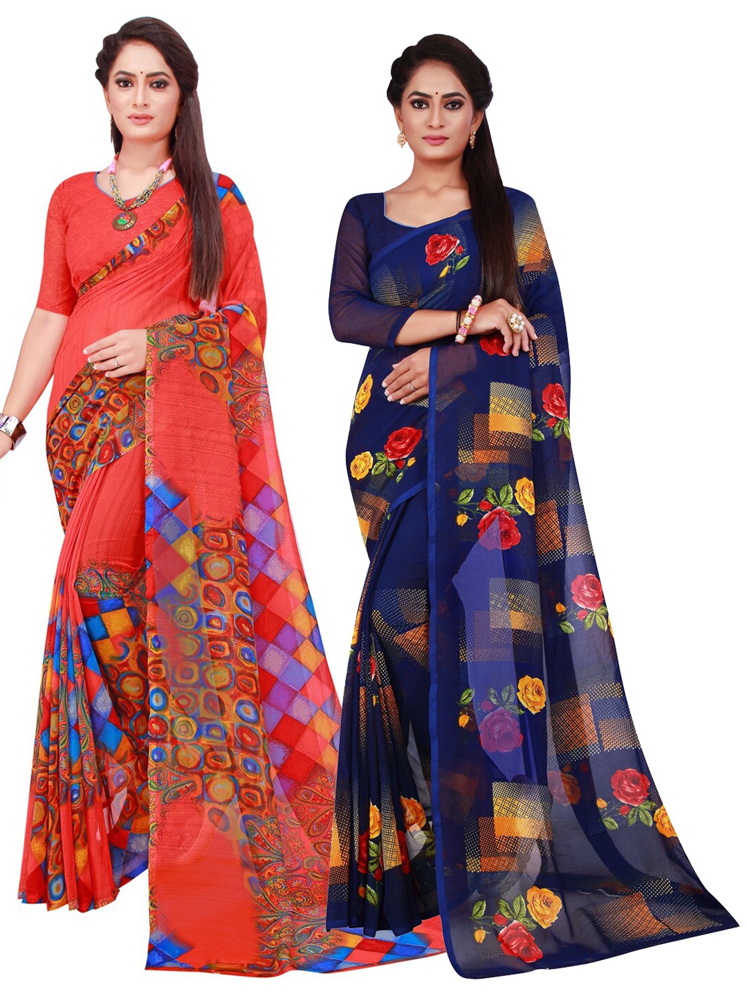 

Florence Women Navy Blue Sarees