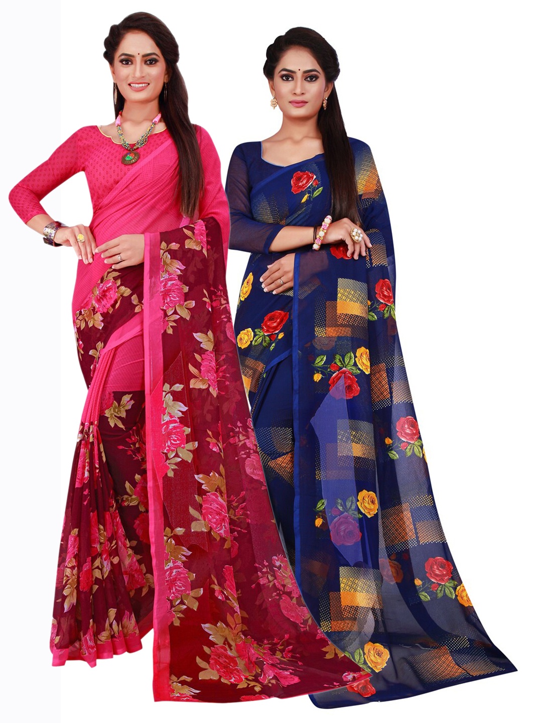 

Florence Women Navy Blue Sarees