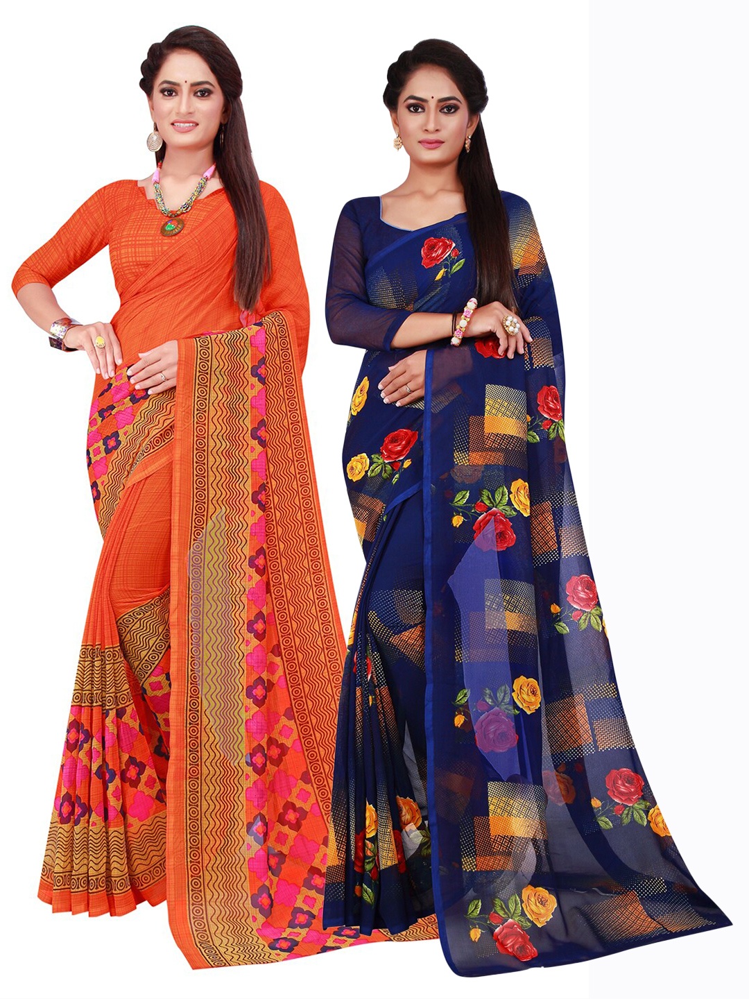 

Florence Women Orange Sarees