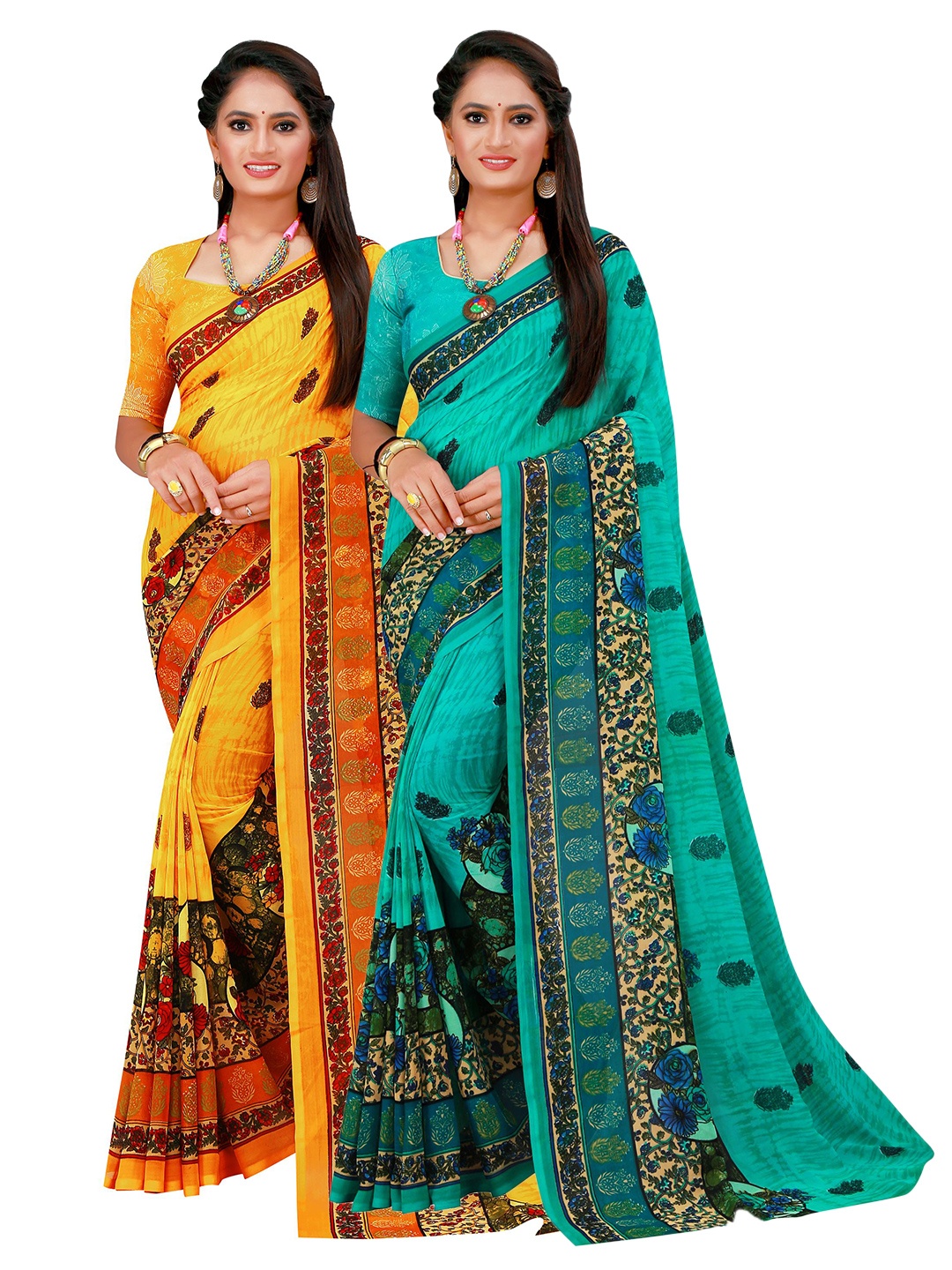 

Florence Women Turquoise Blue Sarees