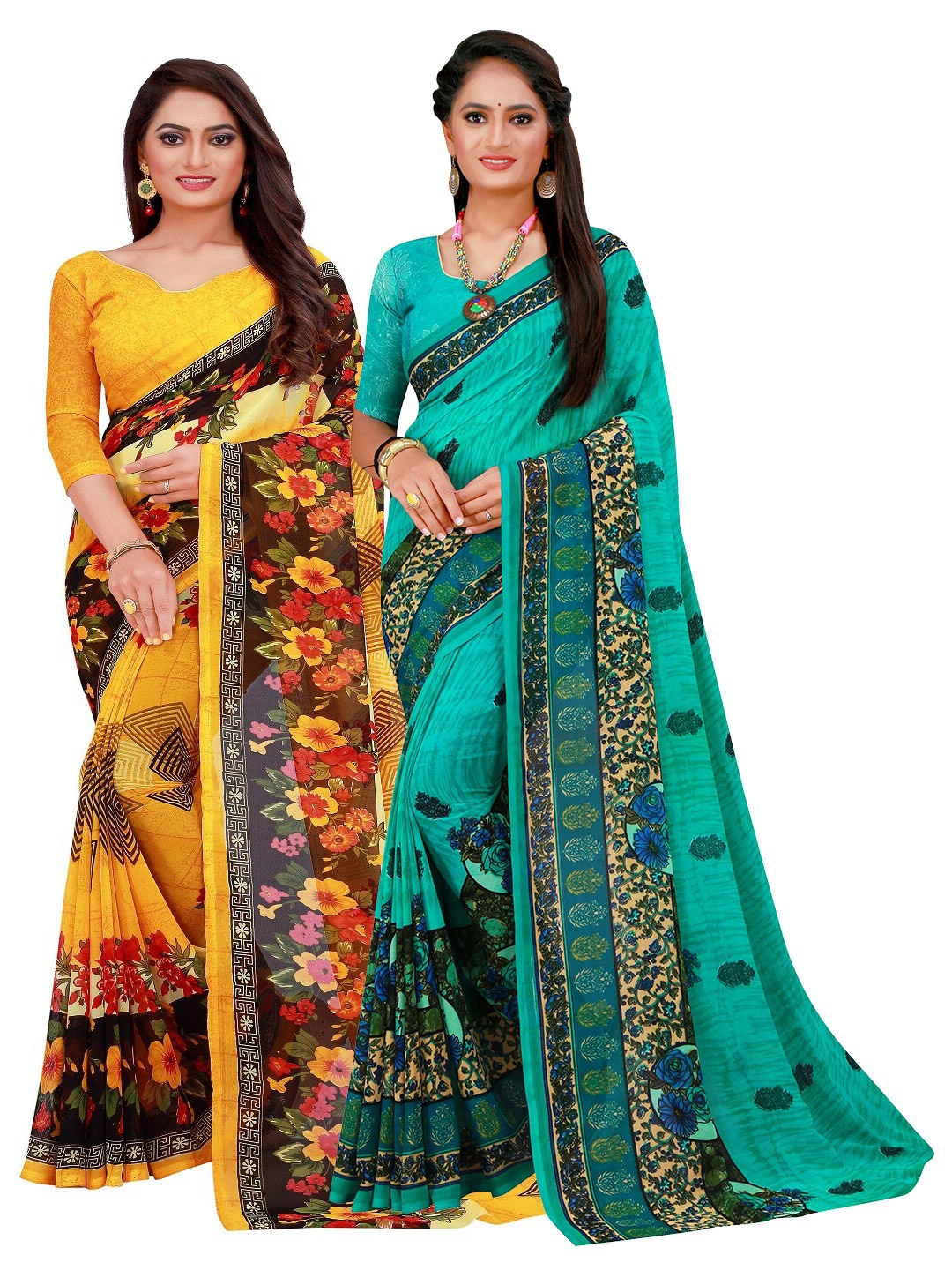 

Florence Women Yellow Sarees