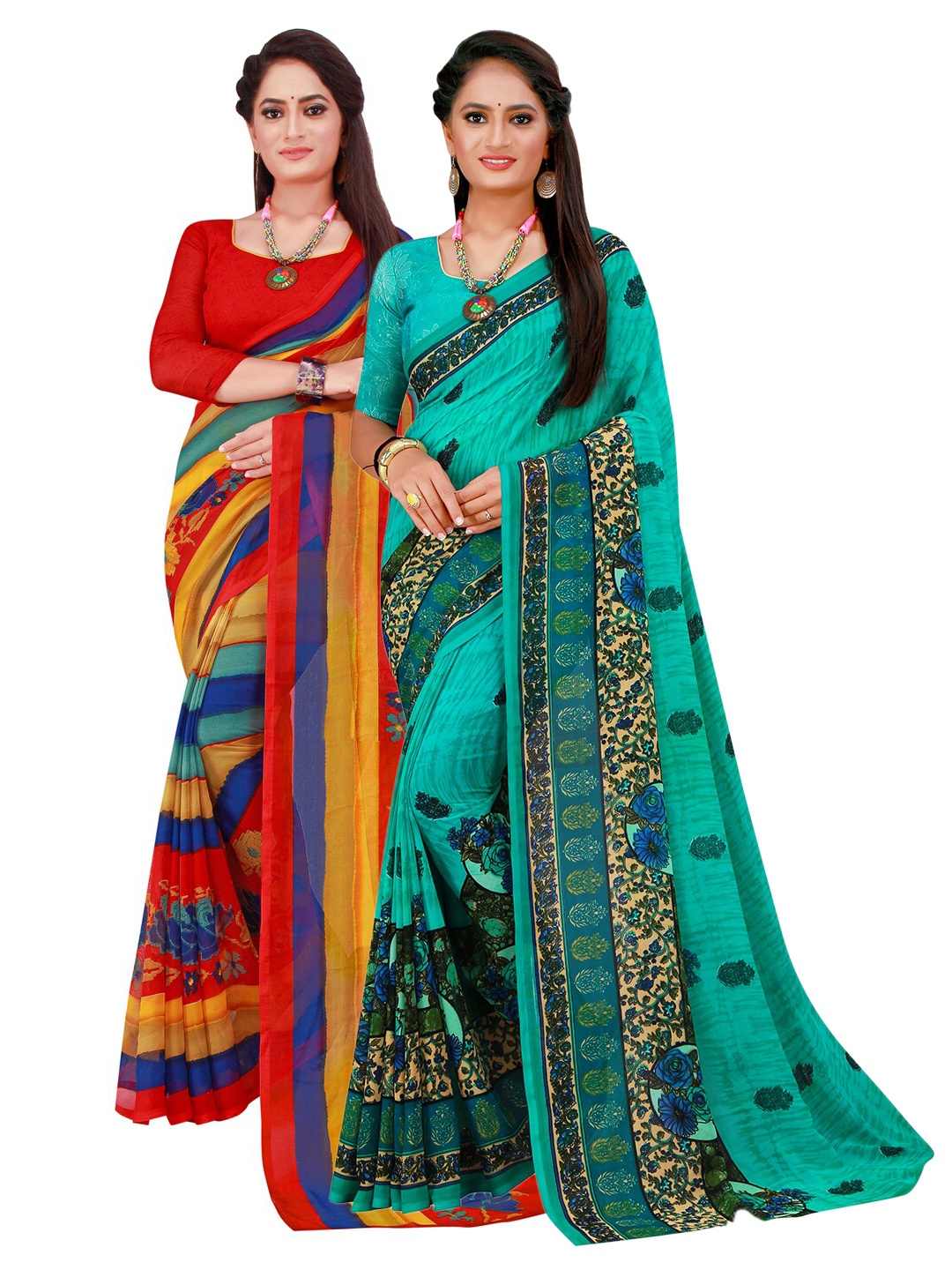

Florence Women Multi Sarees, Turquoise blue