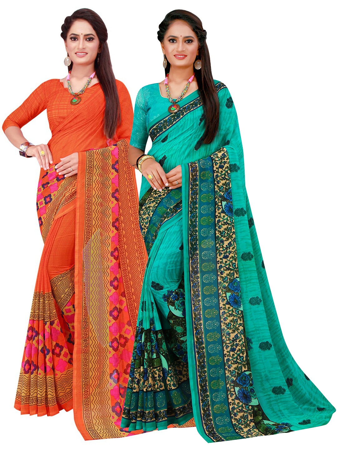 

Florence Women Orange Sarees