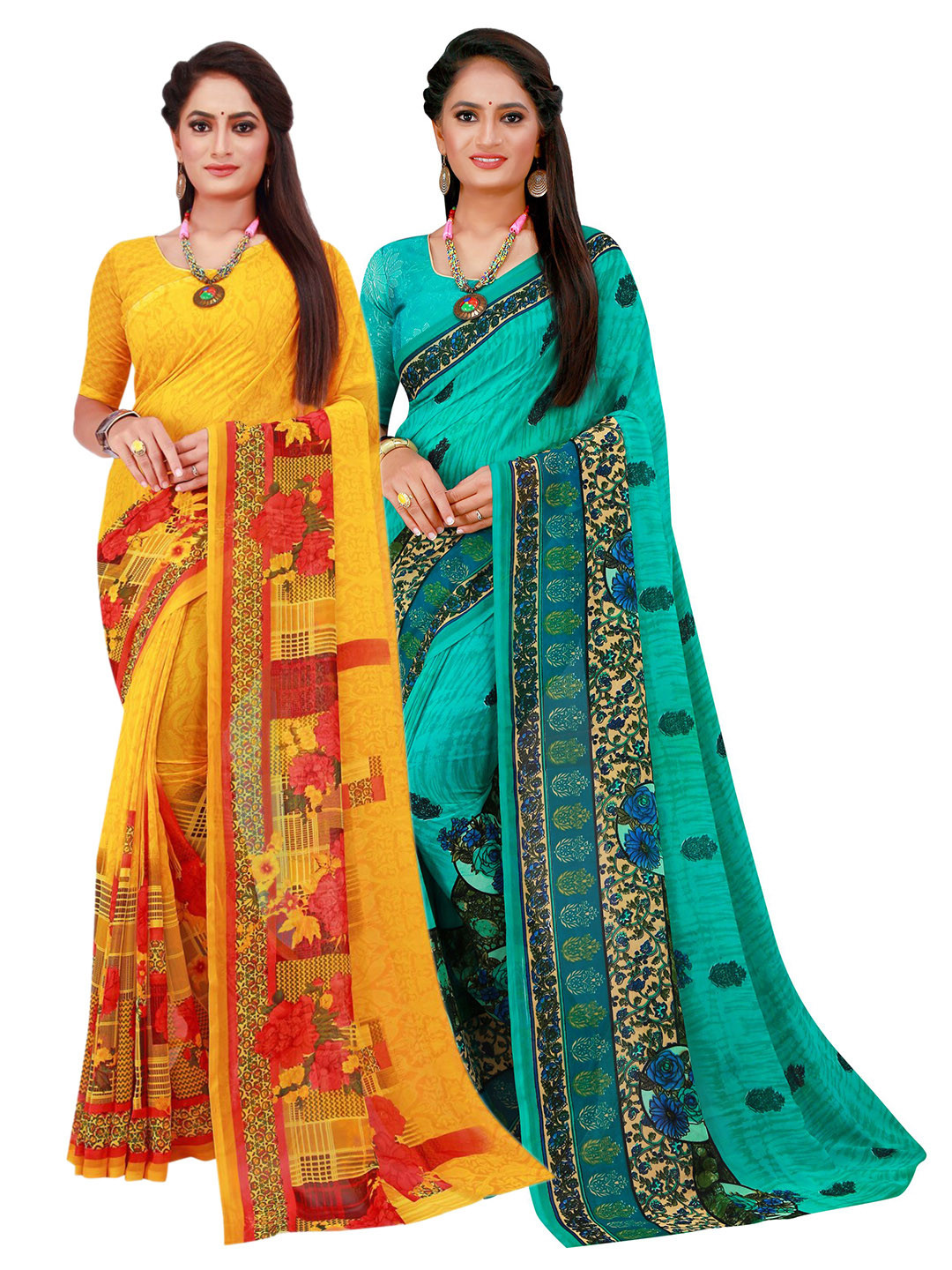 

Florence Women Yellow Sarees