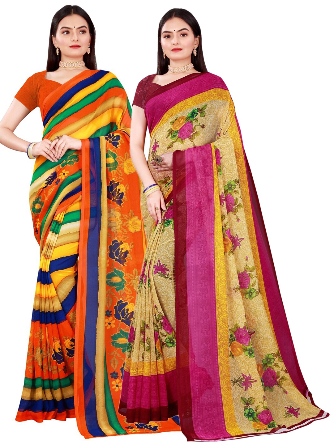 

KALINI Women Beige Sarees