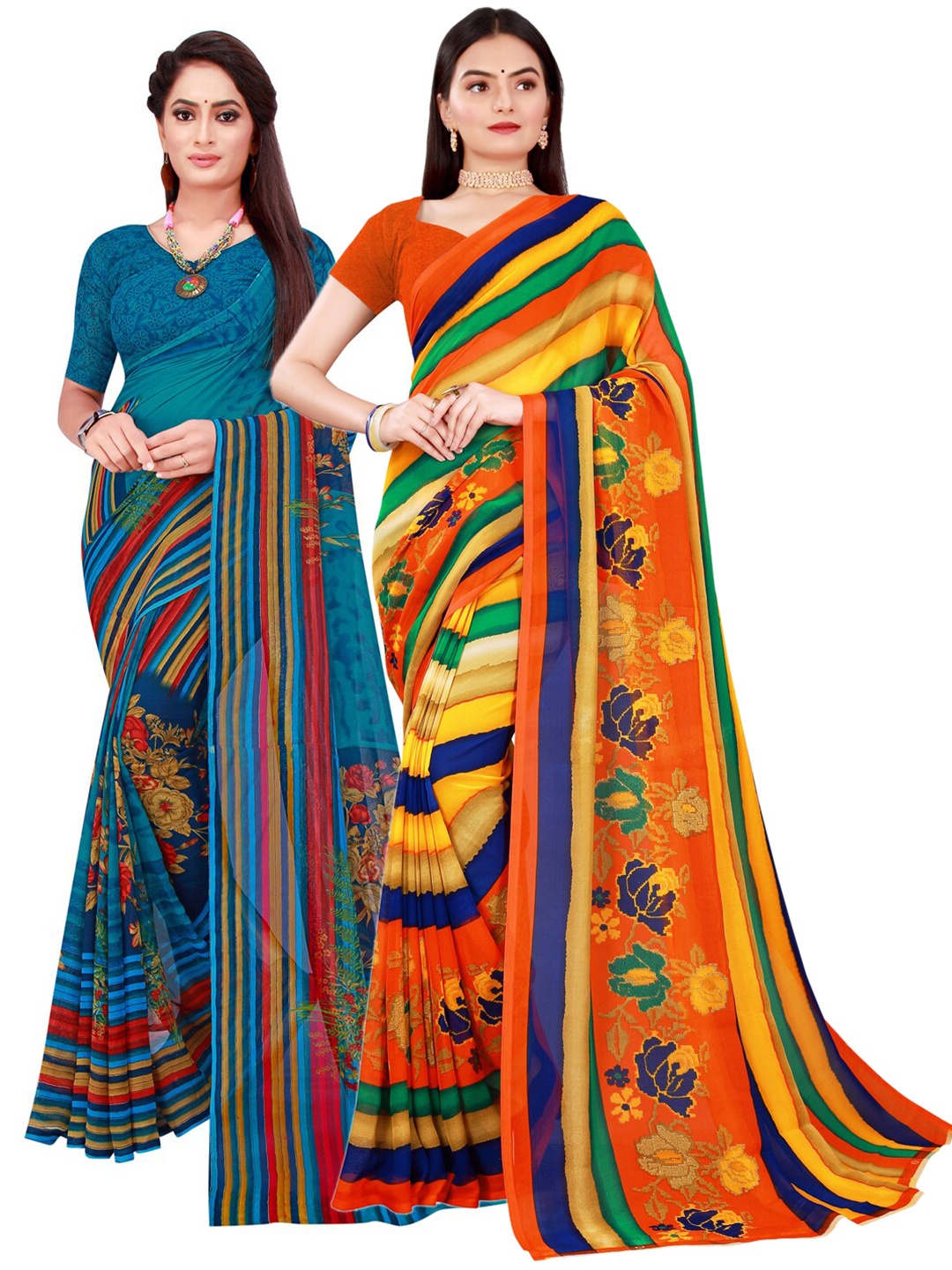 

KALINI Women Multi Sarees, Blue