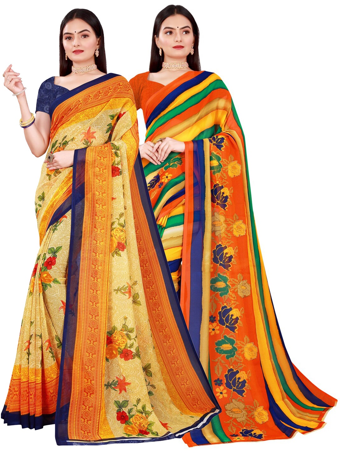 

KALINI Women Beige Sarees