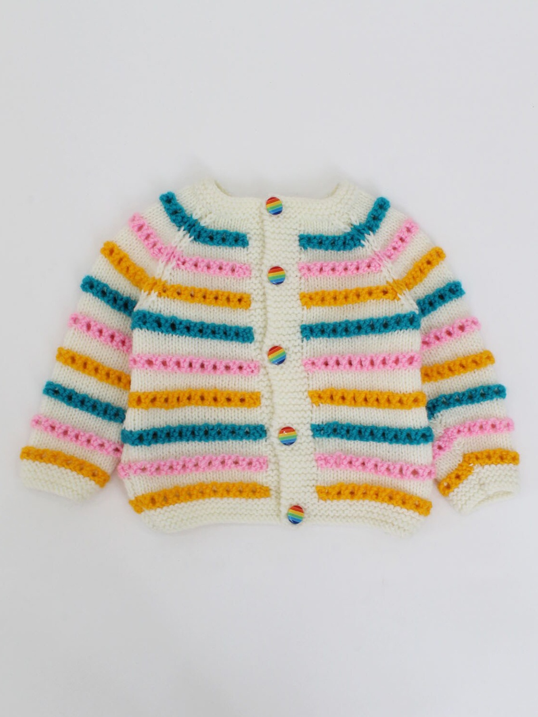 

Woonie Unisex Kids Multi Sweaters, White