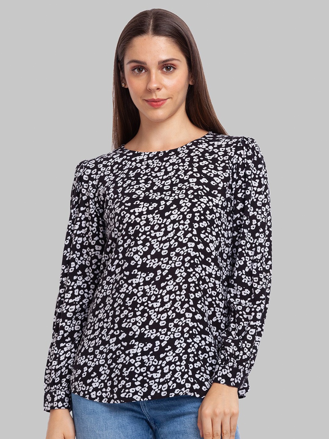 

Parx Women Black Floral Print Top