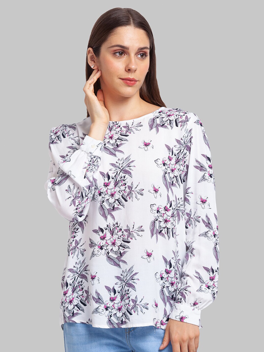 

Parx Women White Floral Print Top