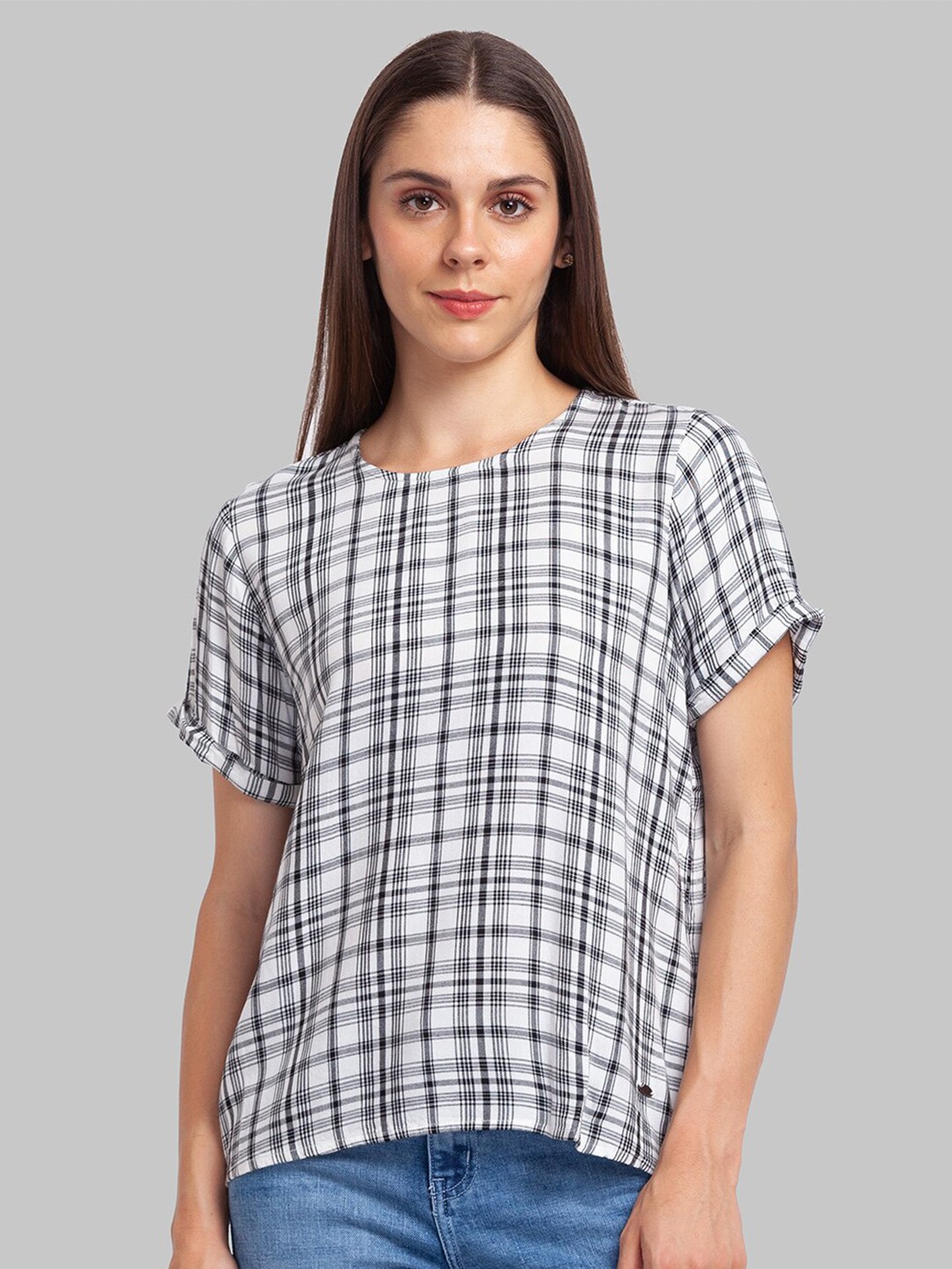 

Parx Women White Checked Top